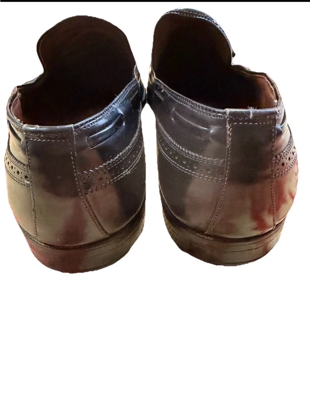 Vintage Allen Edmonds Shoe Sz 14 Berwick Leather Tassel‎ Loafers Brogue Detail